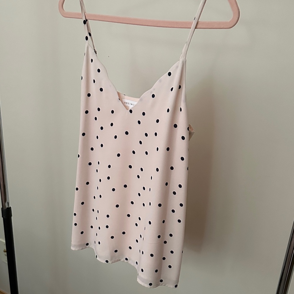 Socialite Cream and Black Polka Dot Camisole